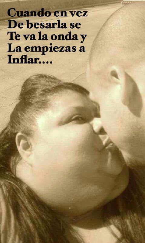 a man kissing a woman with the capt that reads, cud me 